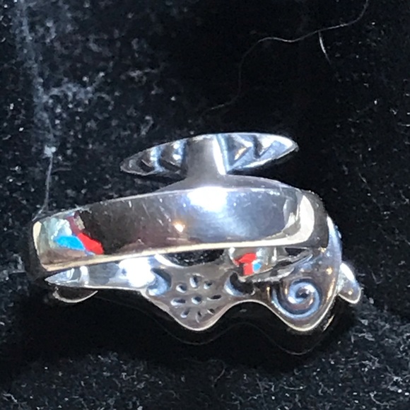 Native Sterling an onyx bear ring - Picture 3 of 5